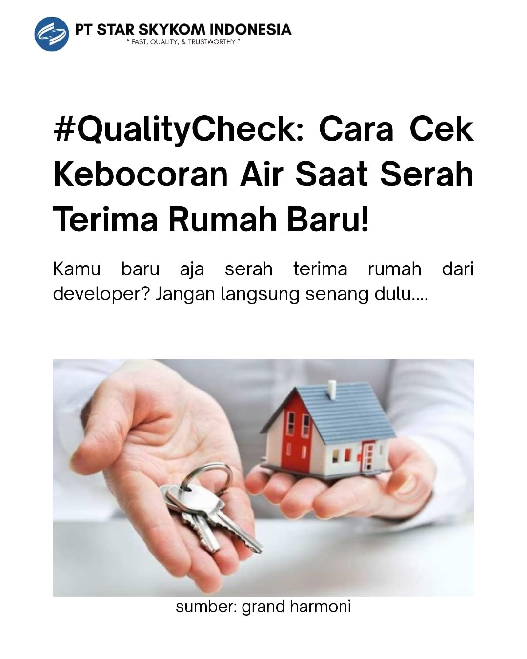 Tes Rendam Cek Waterproofing Rumah baru! biar bisa claim garansi - PT Star Skykom ...